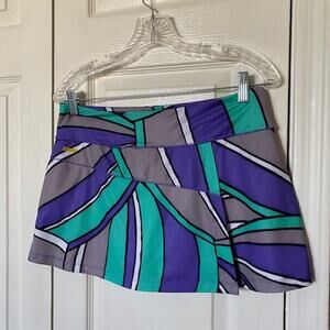 Lole‎ Skort Color Block Multi-Color Mondrian Tennis Athletic Women's Medium